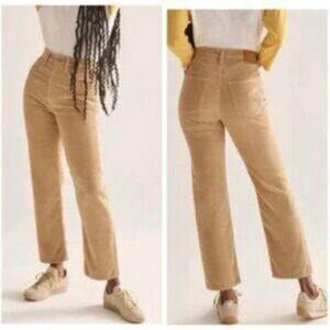 Aritzia Tan High-Rise Straight Leg Pants
